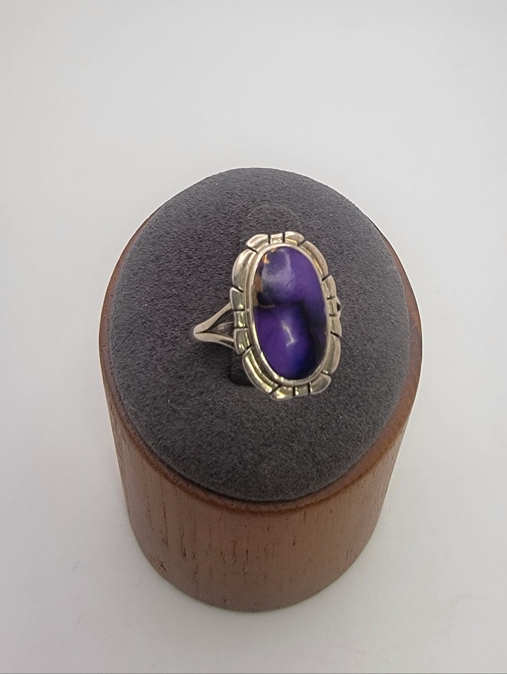 Sterling Silver Purple Stone Oval Ring